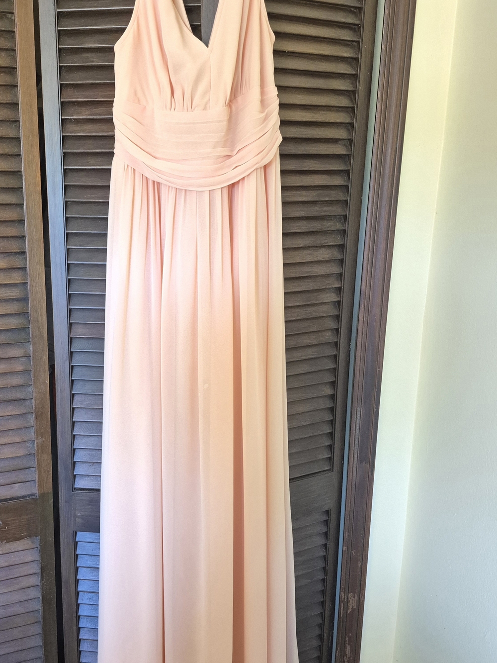 Ever Pretty Peach V-Neck Draped Maxi Dress